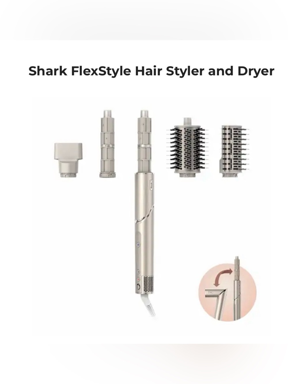 Shark Flex-Style Pro Round Brush Attachments in Gold
